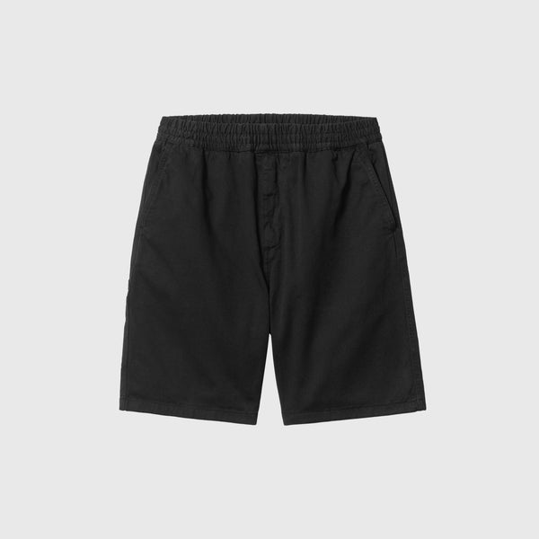 Carhartt WIP Flint Short - Black Garment Dyed - Front