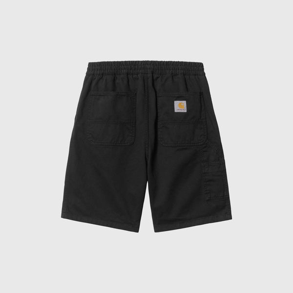Carhartt WIP Flint Short - Black Garment Dyed - Back