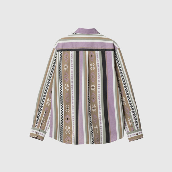Carhartt WIP L/S Coba Stripe Shirt - Violanda / Soot Moon Wash - Back