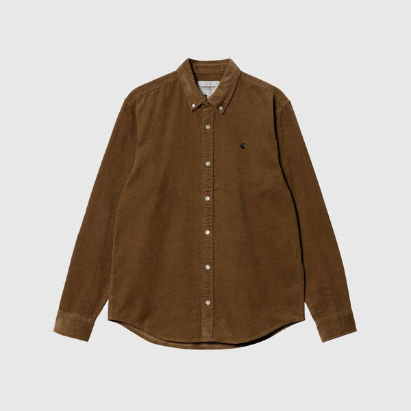 Carhartt WIP Madison Cord Shirt - Hamilton Brown / Black - Front