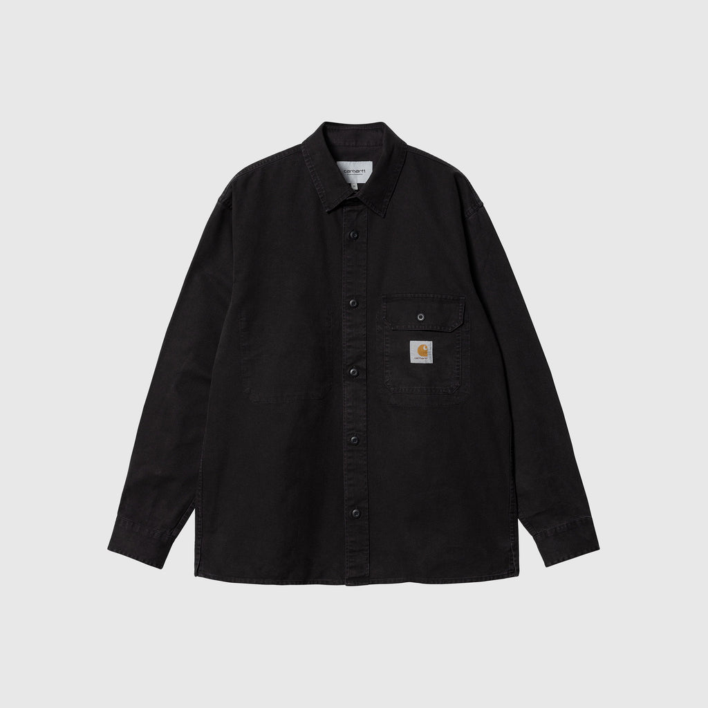 Carhartt WIP Reno Shirt Jacket - Black Garment Dyed - Front