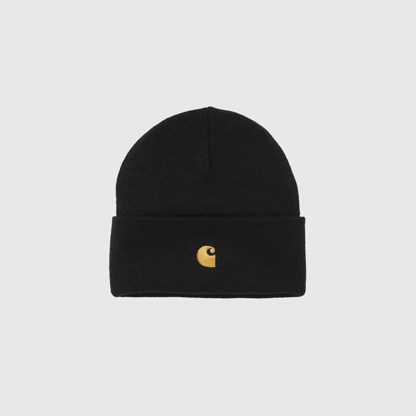 Carhartt WIP Chase Beanie Black / Gold 