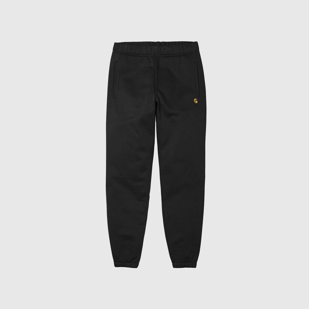 Carhartt WIP Chase Sweat Pant - Black / Gold Front