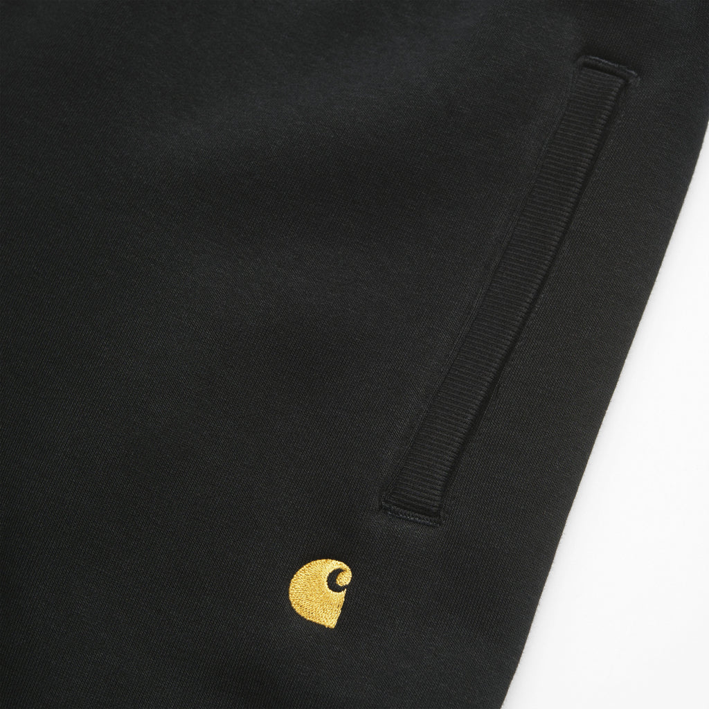 Carhartt WIP Chase Sweat Pant - Black / Gold Chase Logo