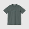 Carhartt WIP SS Script Tee - Eucalyptus / Fraiser Front With Printed Graphic 