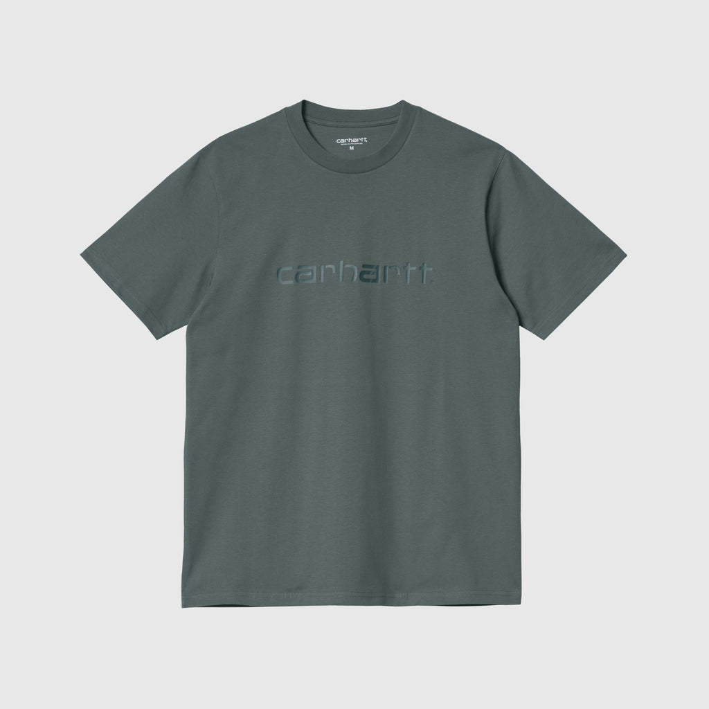 Carhartt WIP SS Script Tee - Eucalyptus / Fraiser Front With Printed Graphic 