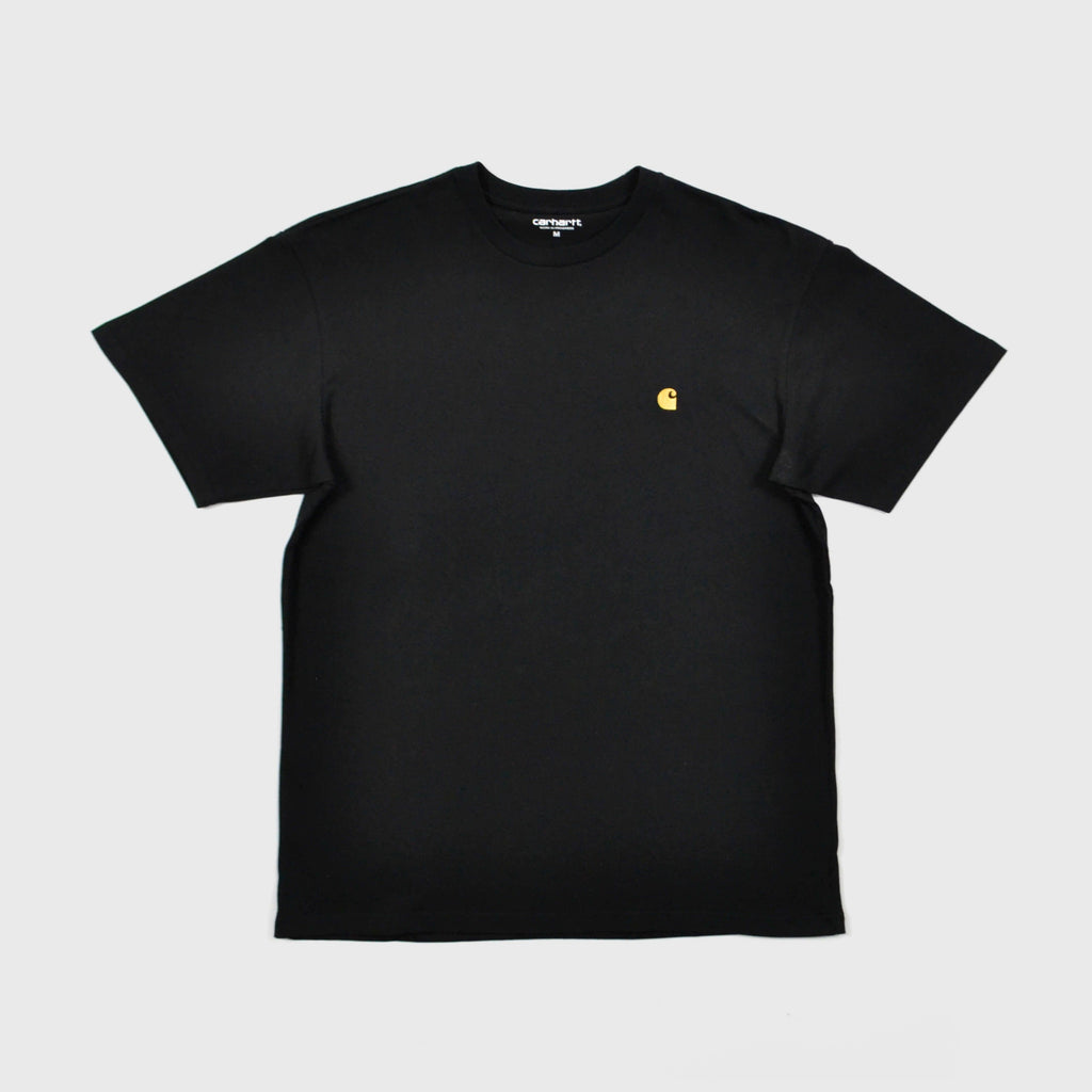 Carhartt SS Chase Tee - Black / Gold Front View