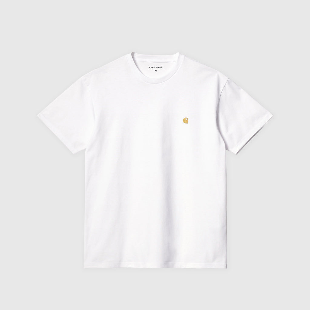 Carhartt WIP SS Chase Tee - White / Gold - Front
