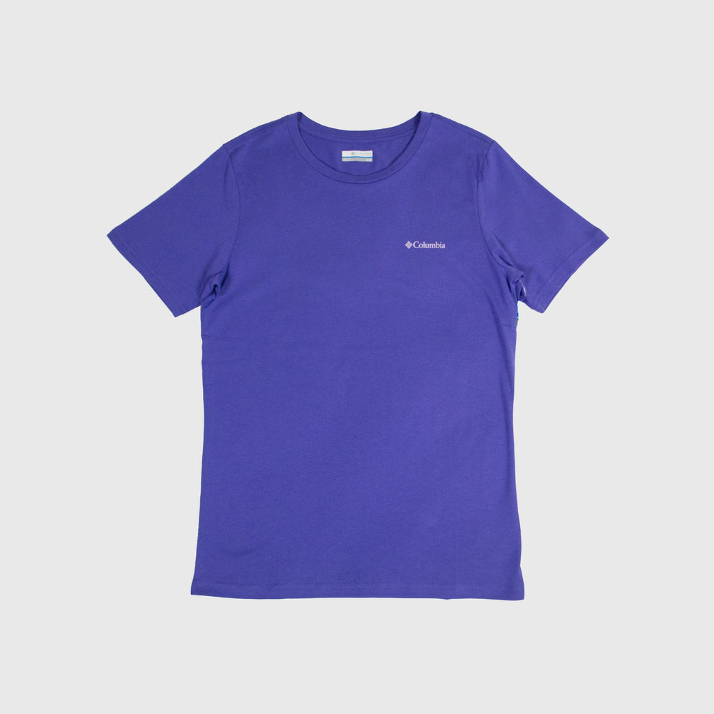 Columbia Rapid Ridge Back Graphic Tee II - Purple Lotus Campsite Icons - Front