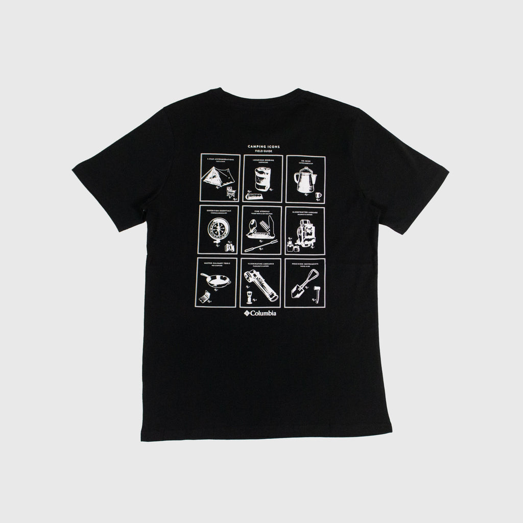 Columbia Rapid Ridge Back Graphic Tee II - Black Campsite Icons - Back