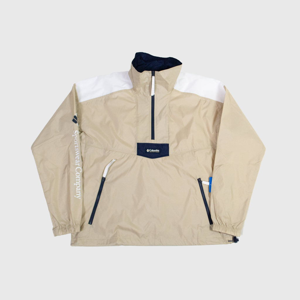 Columbia Riptide Anorak - Ancient Fossil / White / Collegiate Navy - Front