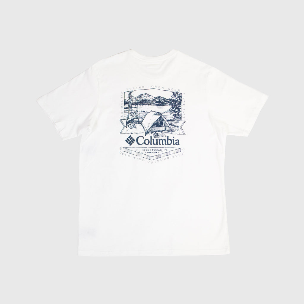 Columbia Rockaway River Back Graphic Tee - White Lakeside Badge - Back