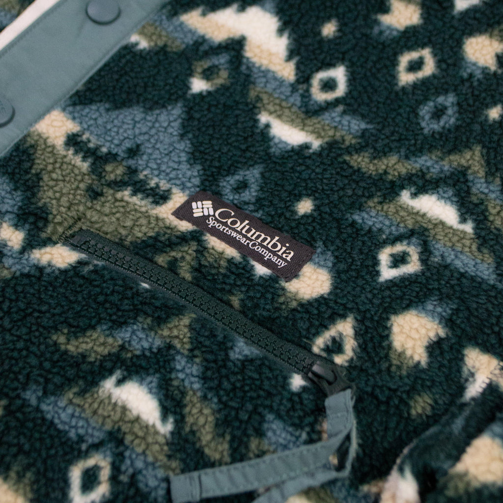 Columbia Helvetia Half Snap Fleece - Spruce Rocky Mo - Front Close Up