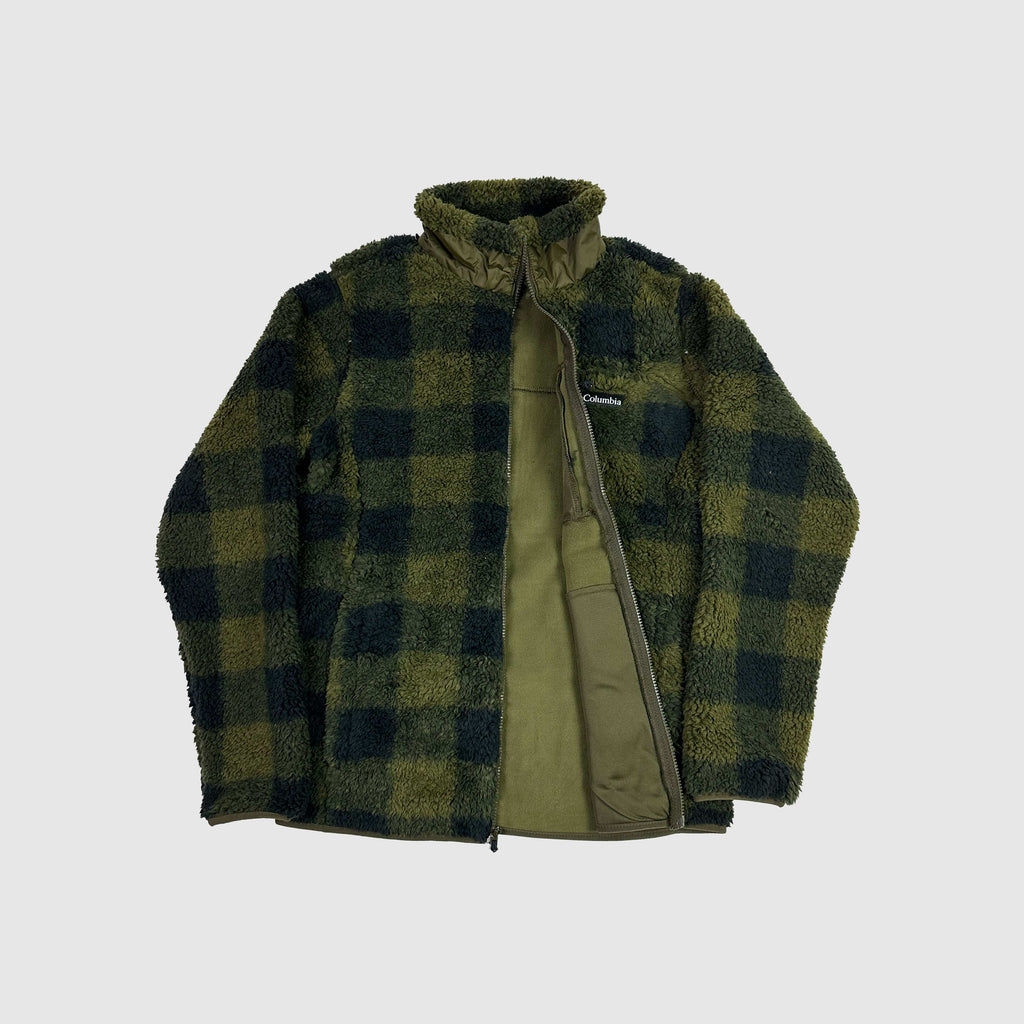 Columbia Winter Pass Print Fleece - Olive Green Check - Front Open