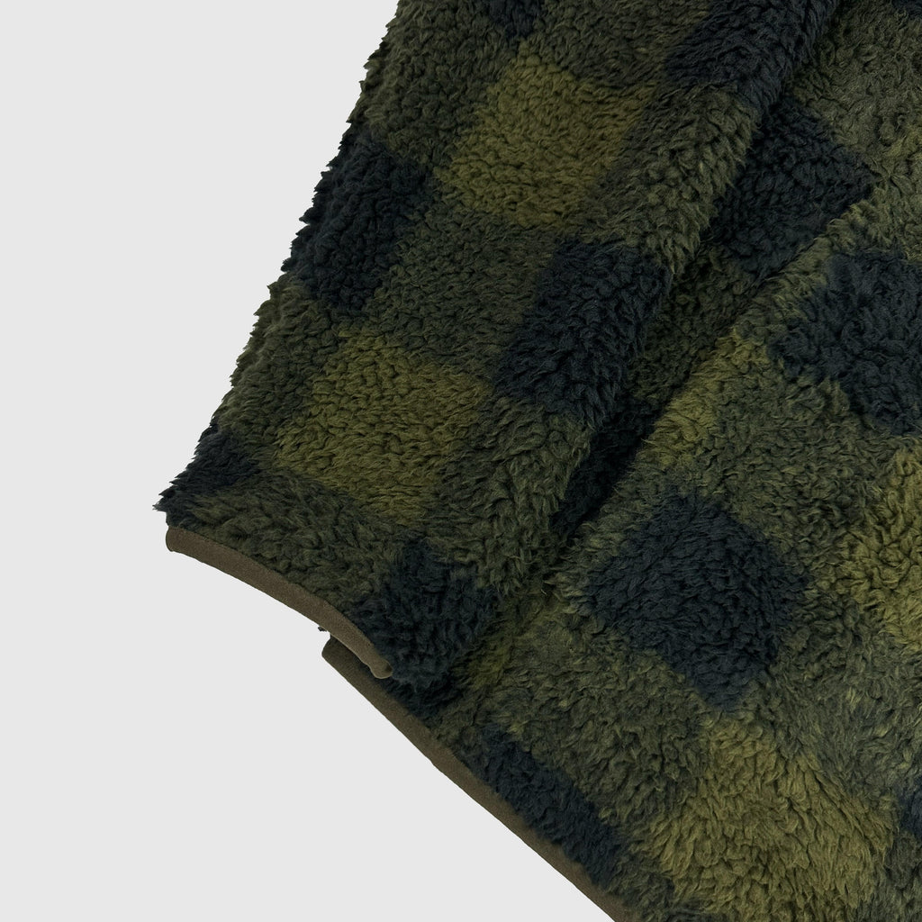 Columbia Winter Pass Print Fleece - Olive Green Check - Front Close Up
