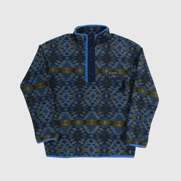 Columbia Helvetia Half Snap Fleece - Canyon Blue Blanket Print Front 