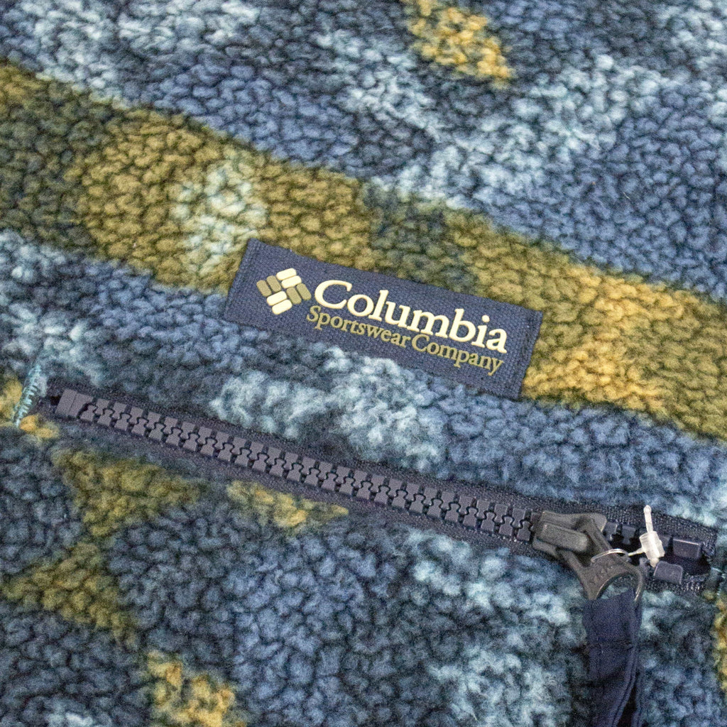 Columbia Helvetia Half Snap Fleece - Canyon Blue Blanket Print Chest Logo