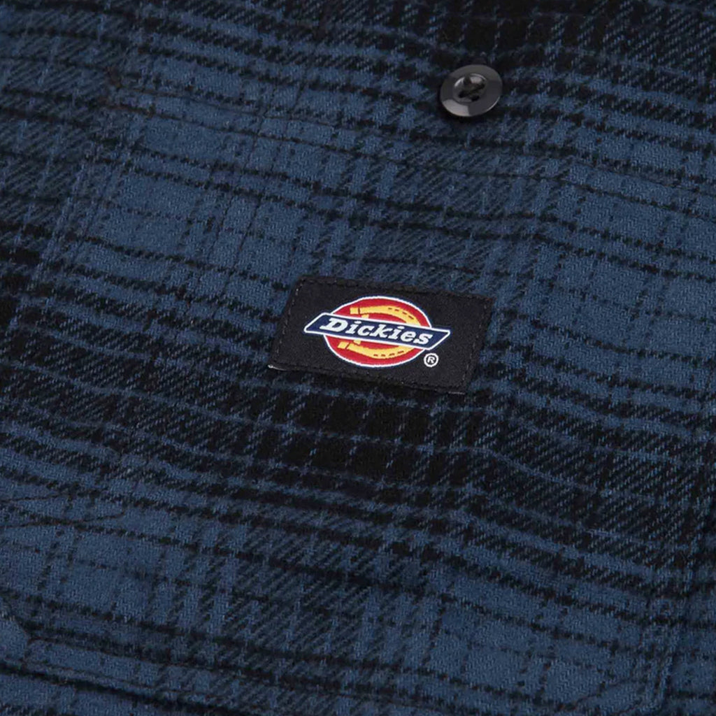 Dickies Evansville LS Shirt - Air Force Blue - Front Close Up