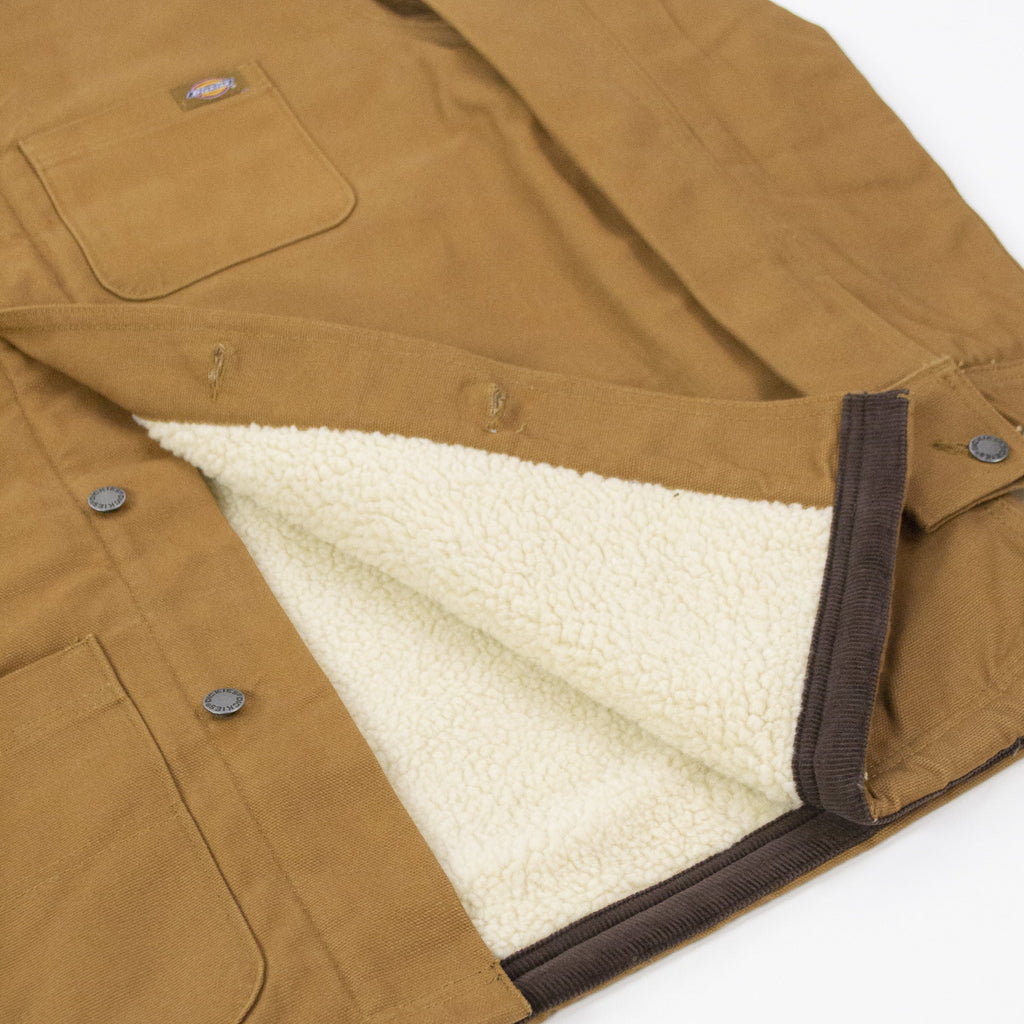 Dickies Duck Canvas Chore Jacket - Brown Duck Sherpa Lining