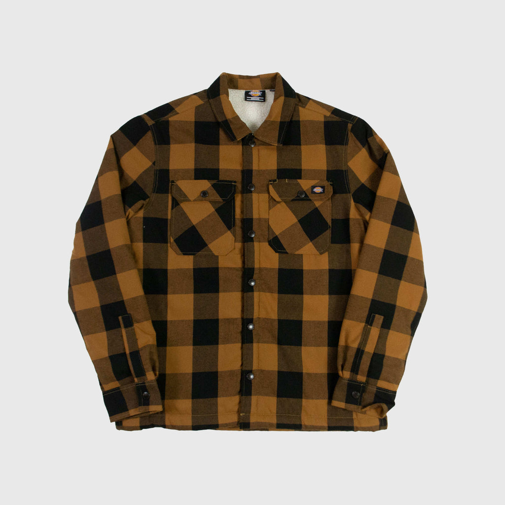 Dickies Lined Sacramento Shirt - Brown Duck Front 