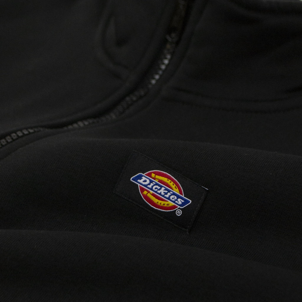 Dickies Oakport Quarter Zip - Black Woven Chest Logo 