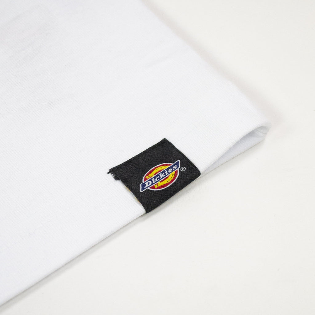 Dickies LS Loretto Tee - White Woven Botton Brand Tab 