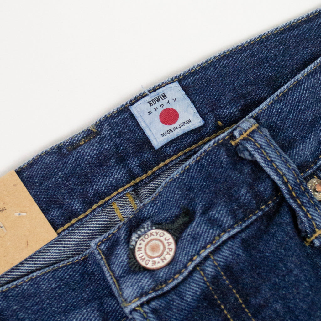 Edwin Yoshiko Left Hand Denim - Blue Akira Wash - Close Up