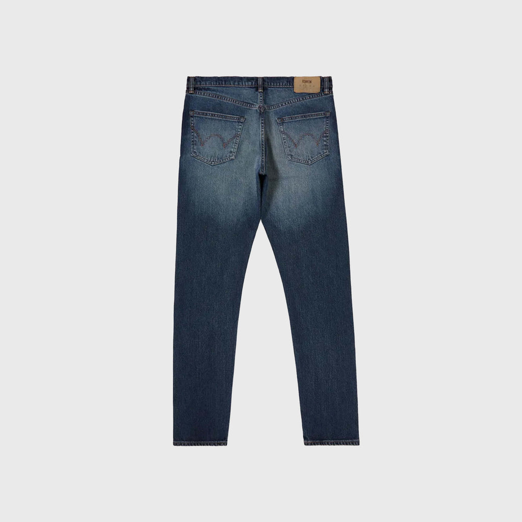 Edwin Slim Tapered Kaihara, Pure Indigo Stretch Denim - Blue Dark Used - Back
