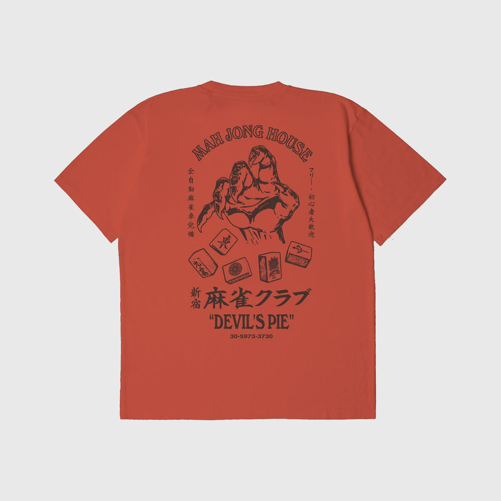 Edwin Devils Pie Tee - Oxyde Red Garment Washed - Back