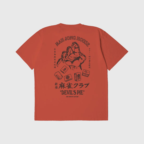 Edwin Devils Pie Tee - Oxyde Red Garment Washed - Back