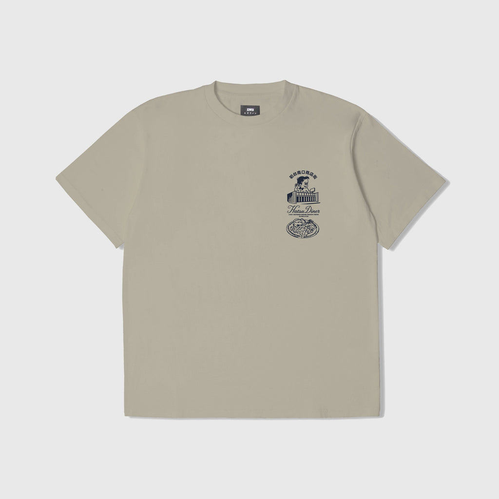 Edwin Hatsu Diner Tee - Abbey Stone Garment Washed - Front