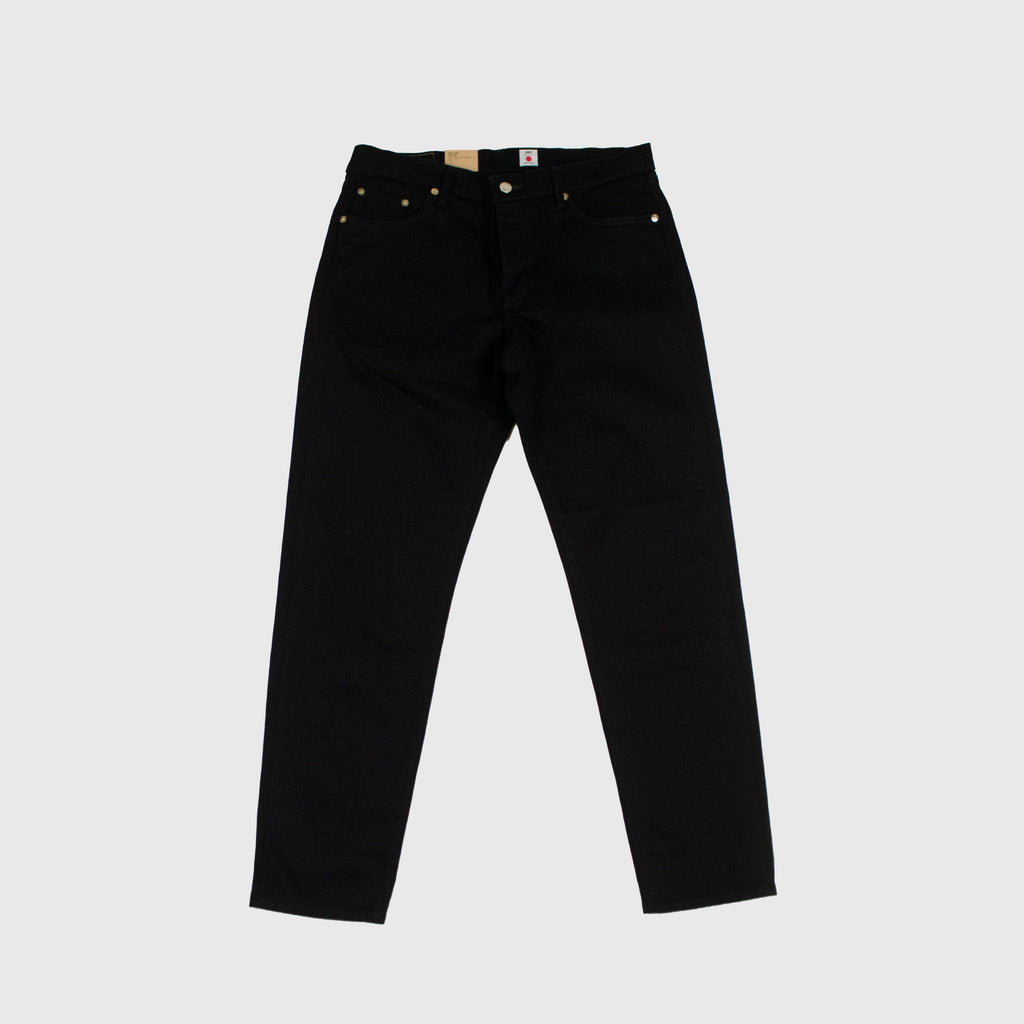 Edwin Regular Tapered Kaihara, Black x Black Stretch Denim - Black Rinsed - Front