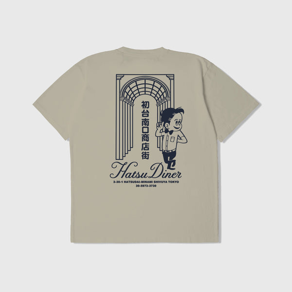 Edwin Hatsu Diner Tee - Abbey Stone Garment Washed - Back