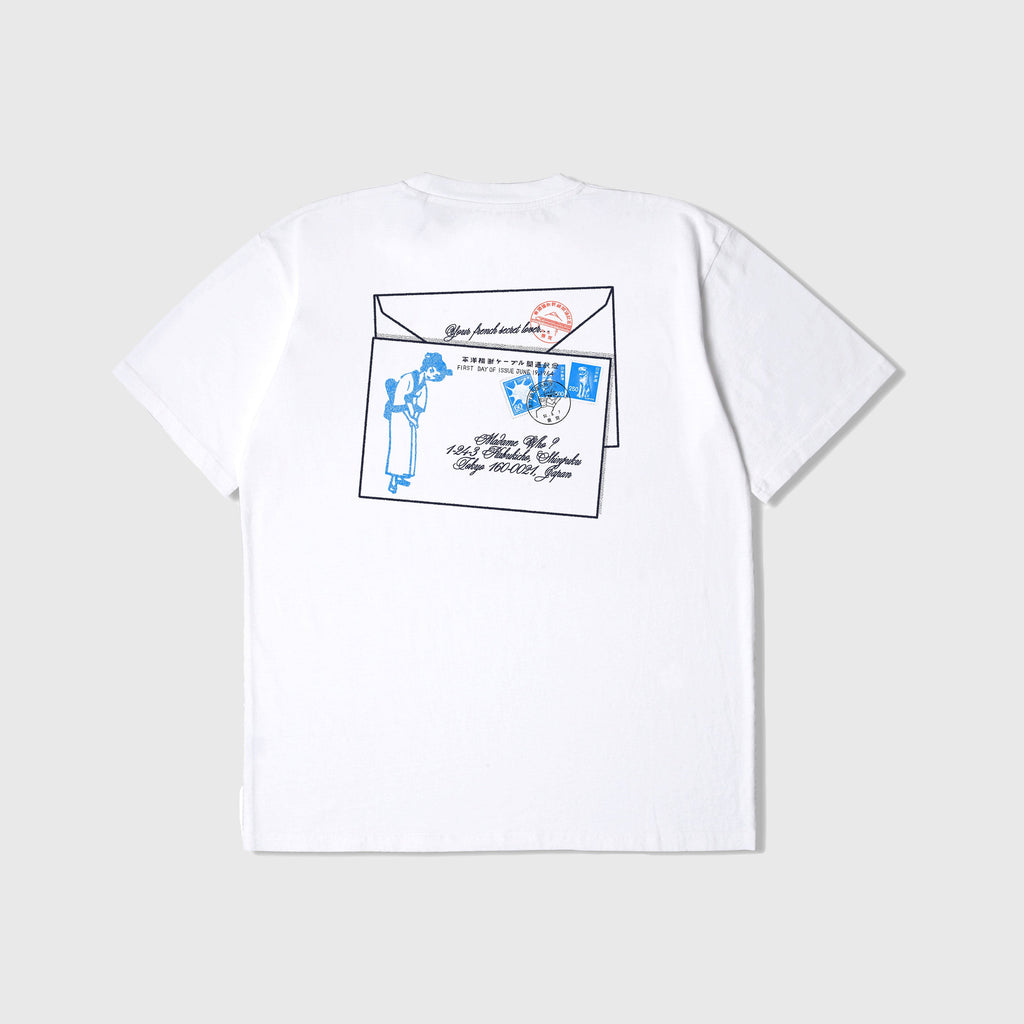 Edwin Postal Tee - White Garment Dyed - Back