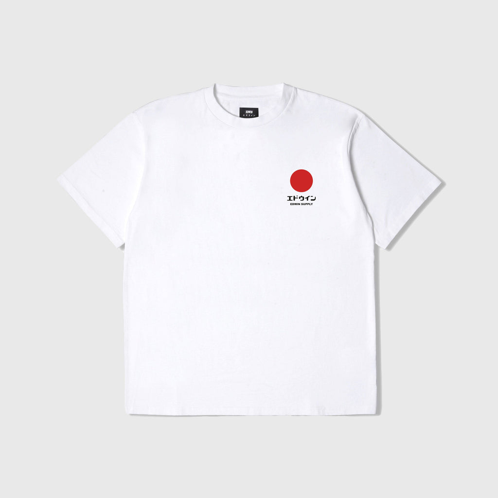 Edwin Japanese Sun Supply Tee - White Garment Washed - Front