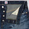 Edwin Regular Tapered Yoshiko Left Hand - Denim Blue Remake - Front Close Up