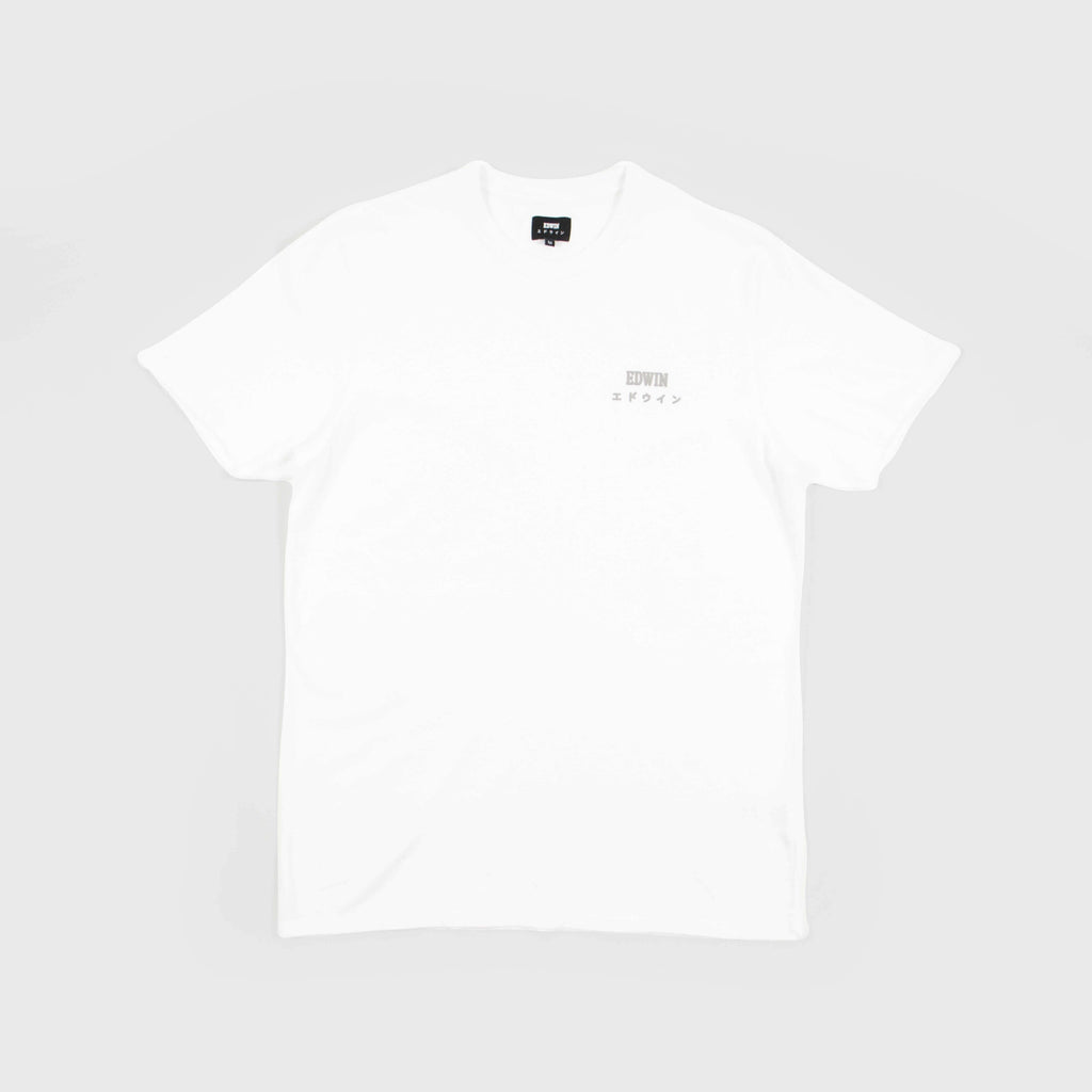 Edwin Chest Logo Tee White Front 