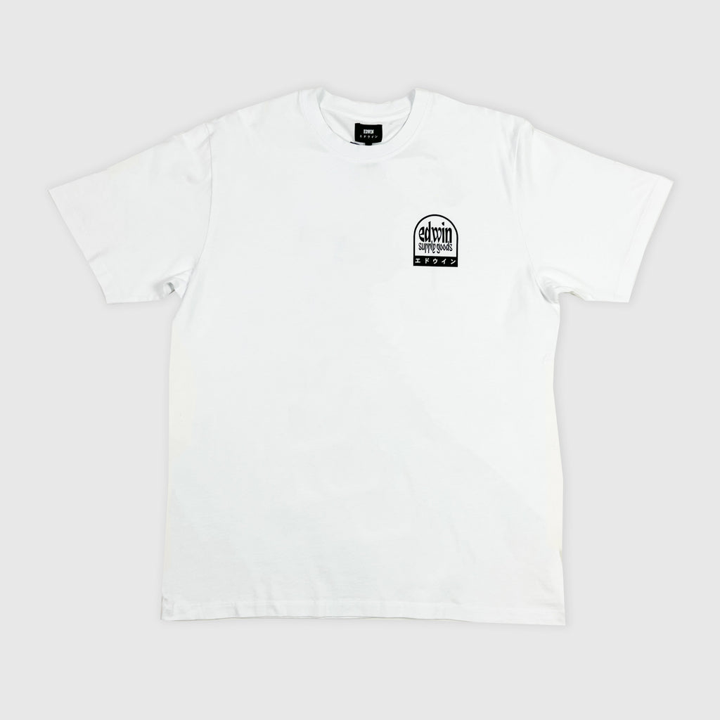 Edwin Fuji Supply Goods - White Garment Dyed - Front
