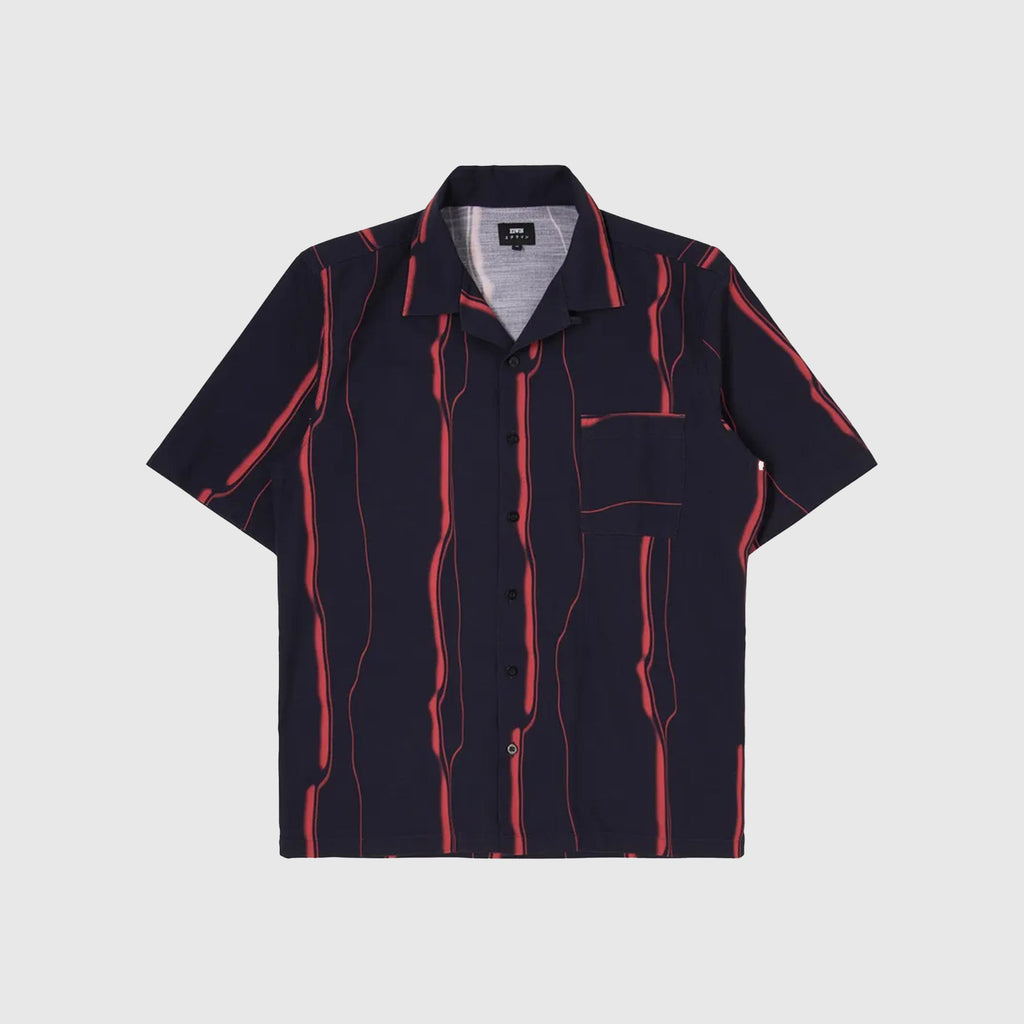 Edwin Mercury Stripes Shirt Maritime - Blue Garment Washed - Front