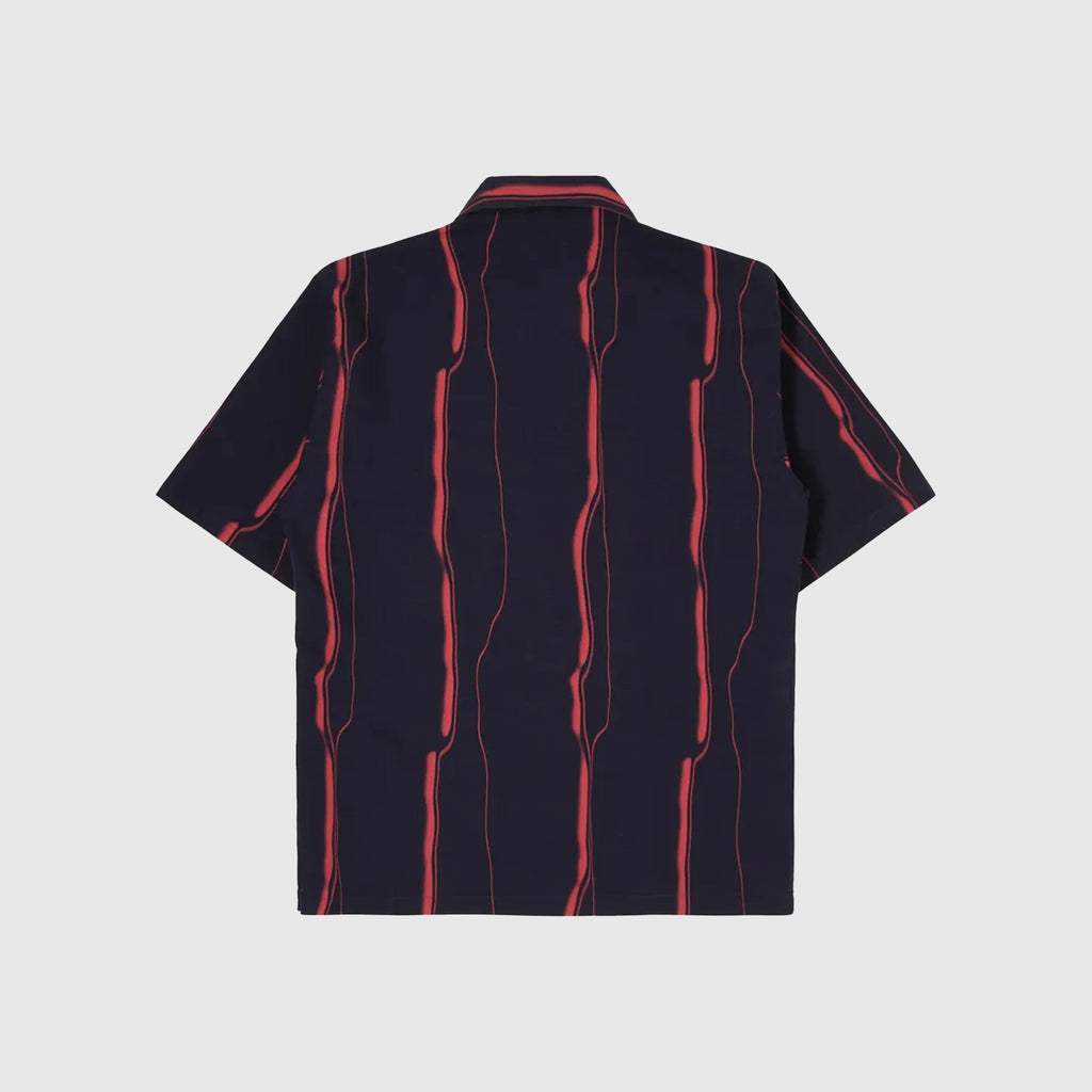 Edwin Mercury Stripes Shirt Maritime - Blue Garment Washed - Back