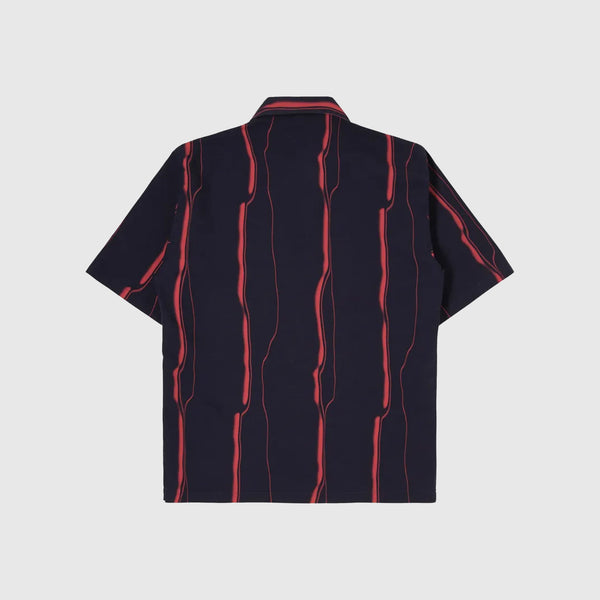 Edwin Mercury Stripes Shirt Maritime - Blue Garment Washed - Back