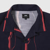 Edwin Mercury Stripes Shirt Maritime - Blue Garment Washed - Front Close Up