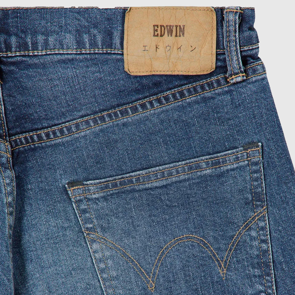 Edwin Regular Tapered Kaihara, Pure Indigo Stretch Denim - Blue Dark Used 