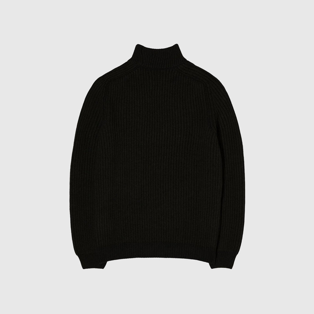 Edwin Roni High Collar Sweater Knit - Black Garment Washed - Back