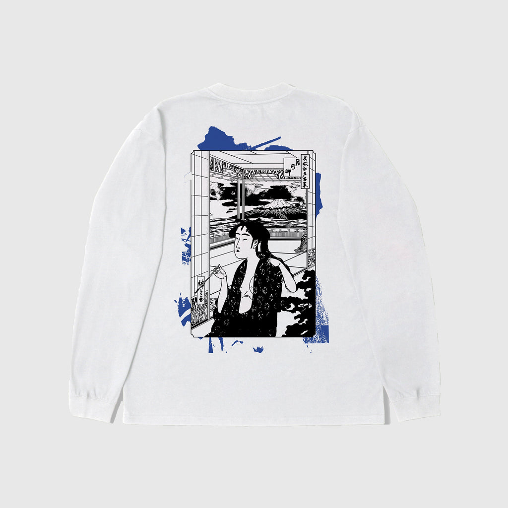Edwin Serene Fuji Tee LS - White Garment Dyed - Back