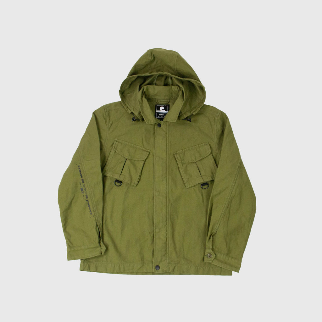 Edwin Strategy Hooded Jacket Martini - Olive Enzyme - Front