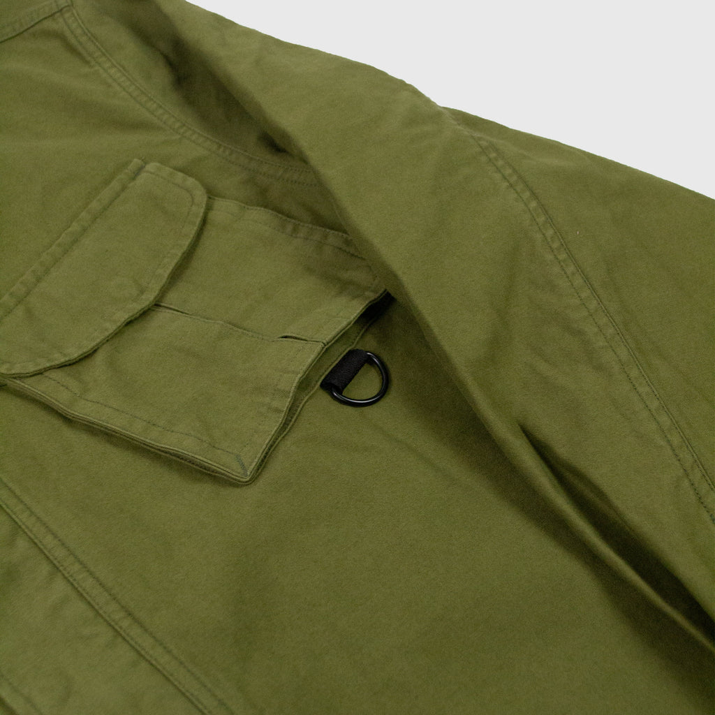 Edwin Strategy Hooded Jacket Martini - Olive Enzyme - Close Up