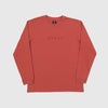 Edwin LS Katakana Embroidery Tee - Burnished Sunset Front 