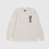 Edwin LS Supply Tee - Silver Grey Garment Washed Front With Left Graphic