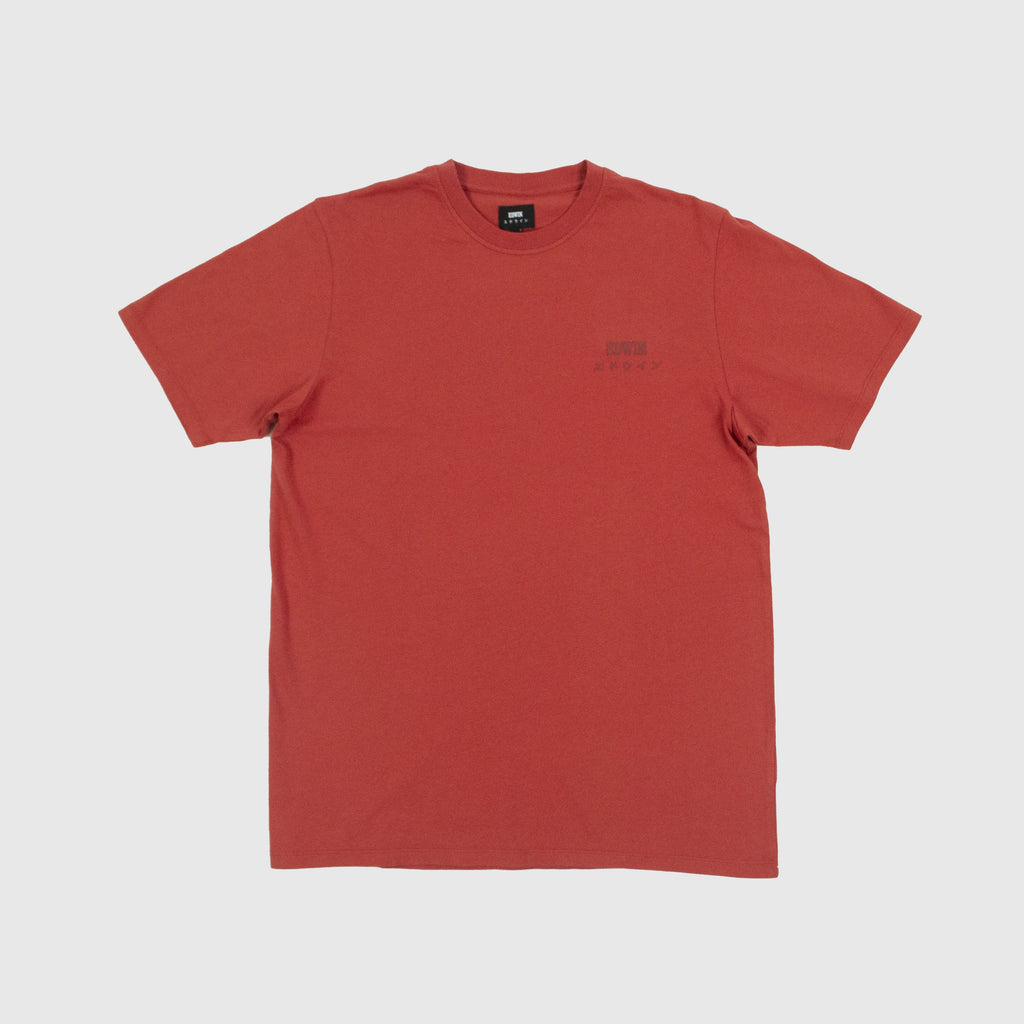 Edwin SS Chest Logo Tee - Burnished Sunset Front With Chest Logo 